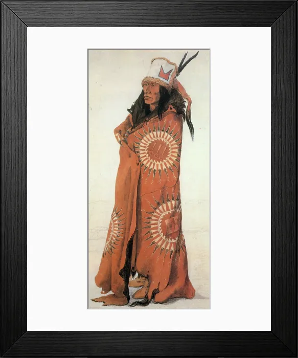 Framed Print : Native American Man in Painted Robe Framed Print : Native American Man in Painted Robe