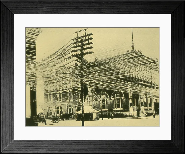 Framed Print : Bell Telephone System Wires, 1900 Framed Print : Bell Telephone System Wires, 1900