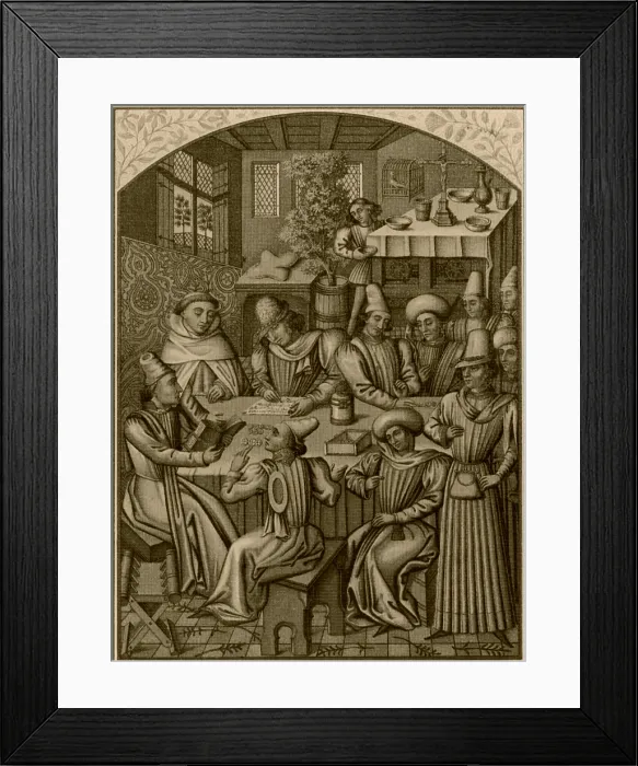 Framed Print : Medieval Accountants, 1466