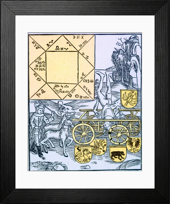 Framed Print : Astrology. An illustration ridiculing the practice of astrology Framed Print : Astrology. An illustration ridiculing the practice of astrology