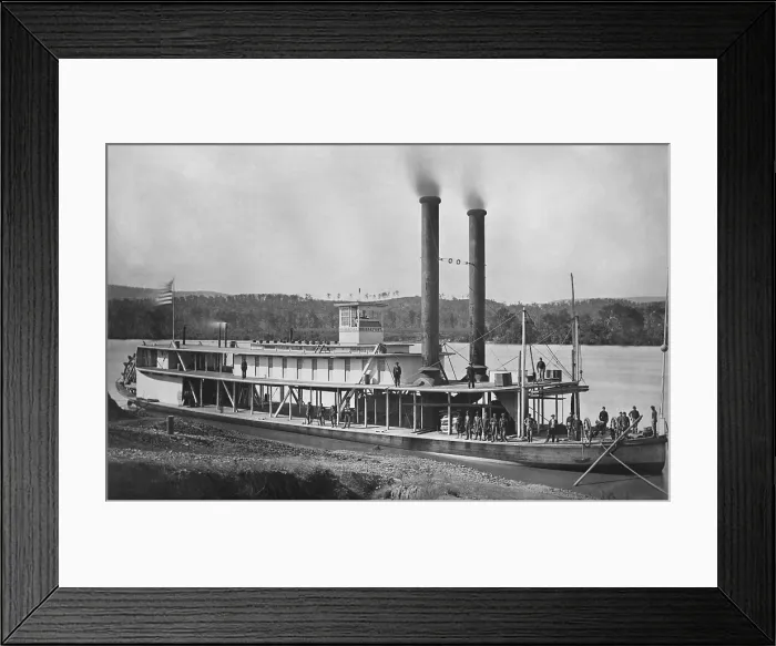Framed Print : 19th Century Army Steamer