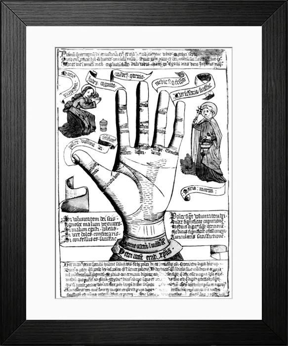 Framed Print : Palmistry, Palm Lines, 1446 Framed Print : Palmistry, Palm Lines, 1446