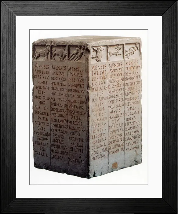 Framed Print : Replica of Roman Calendar Framed Print : Replica of Roman Calendar