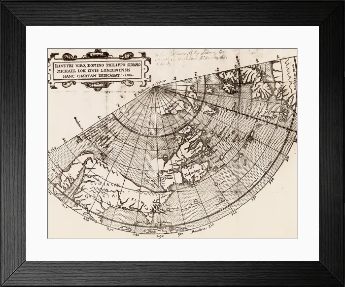 Framed Print : False representation of 'Sea of Verrazano', 1582