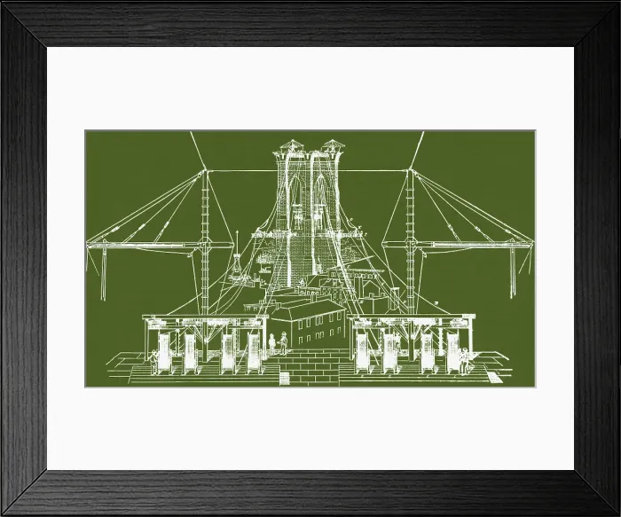 Framed Print : Brooklyn Bridge Diagram Framed Print : Brooklyn Bridge Diagram