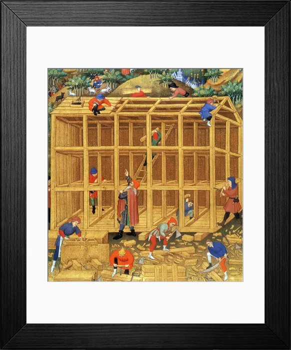 Framed Print : Noah's Ark Construction, 15th Century Framed Print : Noah's Ark Construction, 15th Century