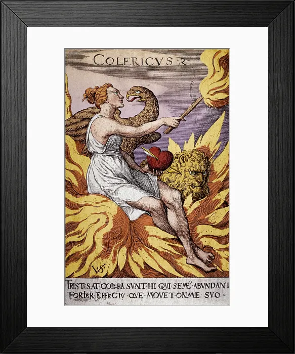 Framed Print : Hippocratic Medicine, Four Humors, Choleric Framed Print : Hippocratic Medicine, Four Humors, Choleric