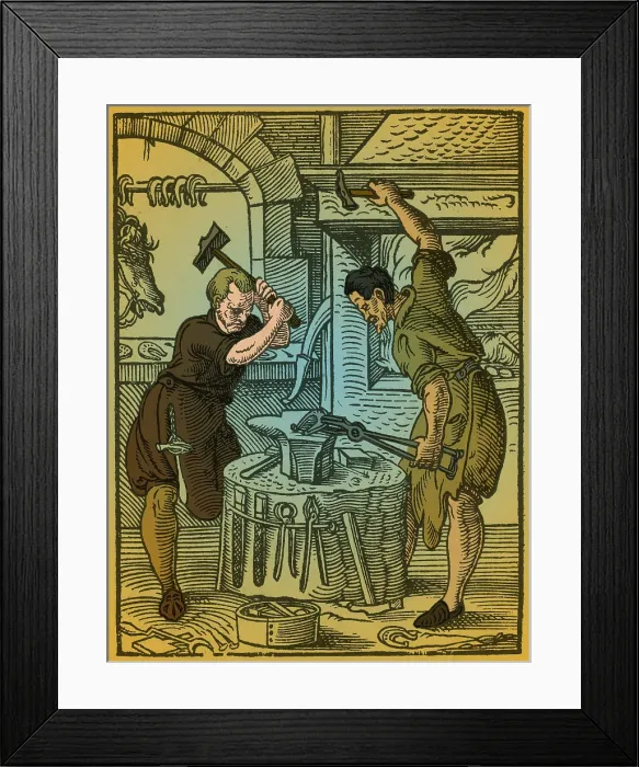 Framed Print : The Smith, Medieval Tradesman