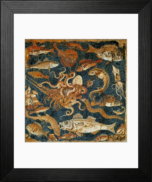 Framed Print : Pompeii, Roman Marine Mosaic, 2nd Century BC Framed Print : Pompeii, Roman Marine Mosaic, 2nd Century BC