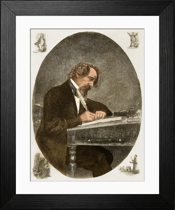 Framed Print : Charles Dickens, English Author Framed Print : Charles Dickens, English Author