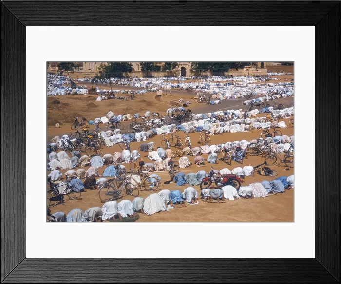Framed Print : Muslims Pray Before Mosque Framed Print : Muslims Pray Before Mosque