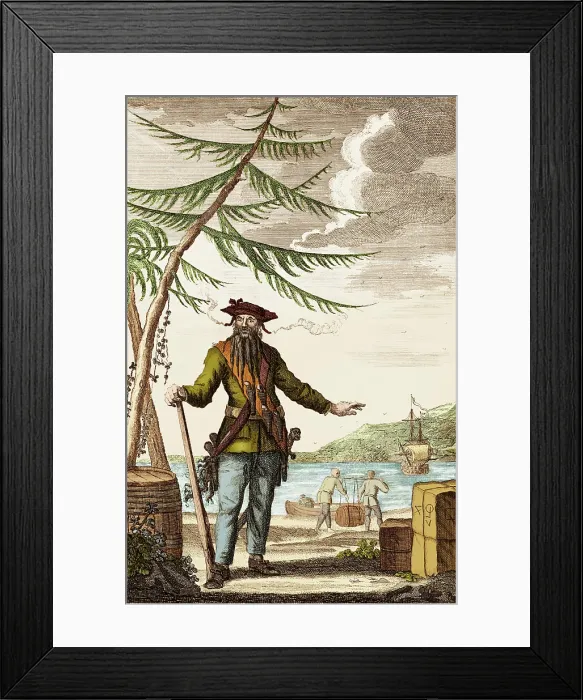 Framed Print : Blackbeard or Edward Teach, English Pirate Framed Print : Blackbeard or Edward Teach, English Pirate
