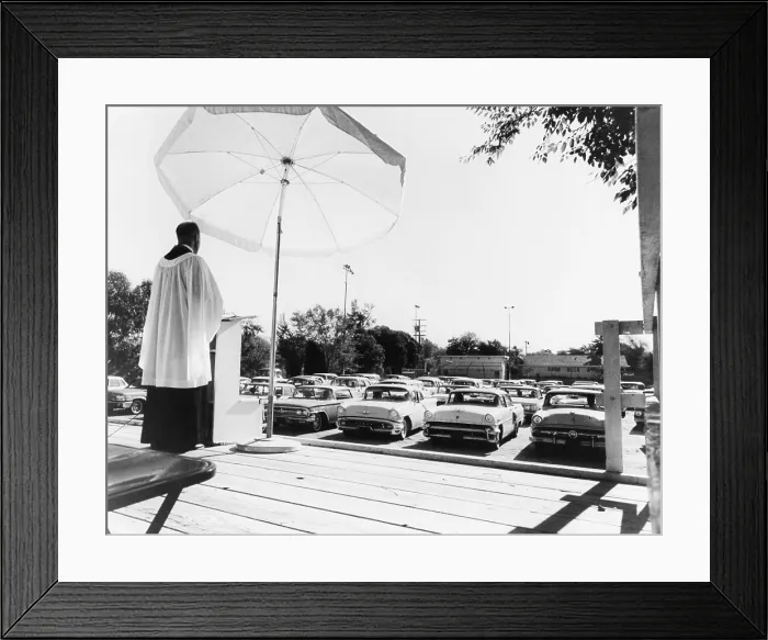 Framed Print : Drive-In Church