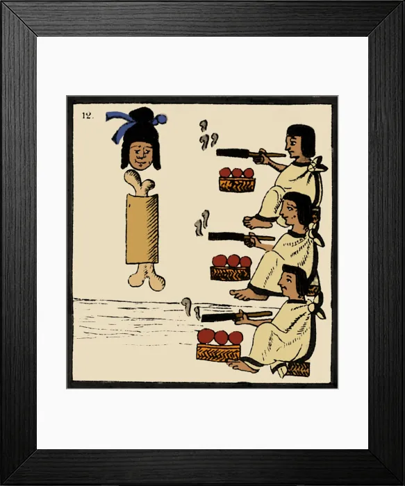 Framed Print : Tobacco In Aztec Ritual, Florentine Codex Framed Print : Tobacco In Aztec Ritual, Florentine Codex
