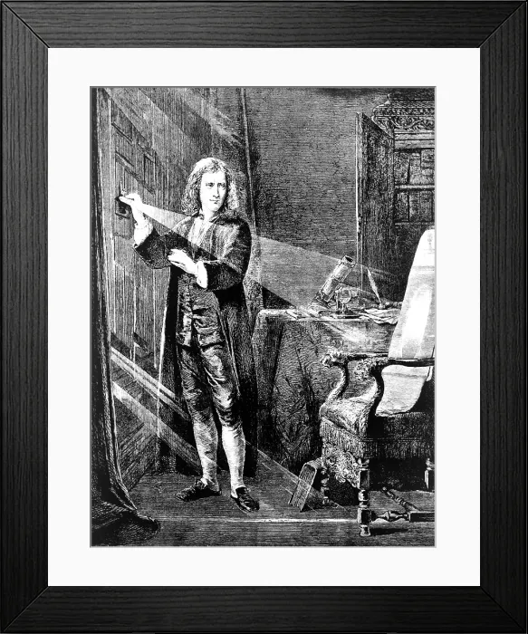 Framed Print : Isaac Newton, Ray of Light Framed Print : Isaac Newton, Ray of Light