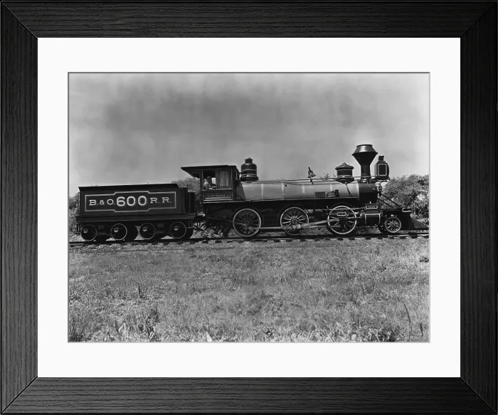 Framed Print : 19th Century B&O Locomotive