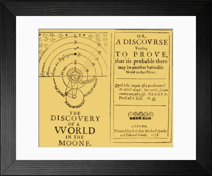 Framed Print : The Discovery of a World in the Moone Framed Print : The Discovery of a World in the Moone
