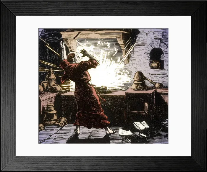 Framed Print : Berthold Schwarz, German Alchemist Framed Print : Berthold Schwarz, German Alchemist