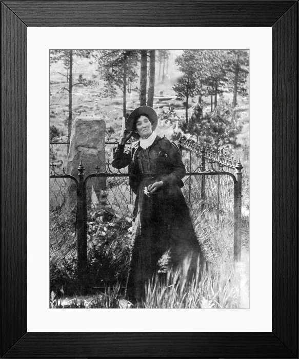 Framed Print : Calamity Jane At Wild Bill Hickok's Grave, 1903 Framed Print : Calamity Jane At Wild Bill Hickok's Grave, 1903