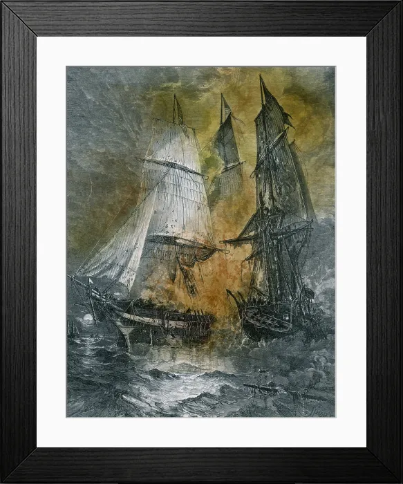 Framed Print : Bon Homme Richard and Serapis, 1779 Framed Print : Bon Homme Richard and Serapis, 1779
