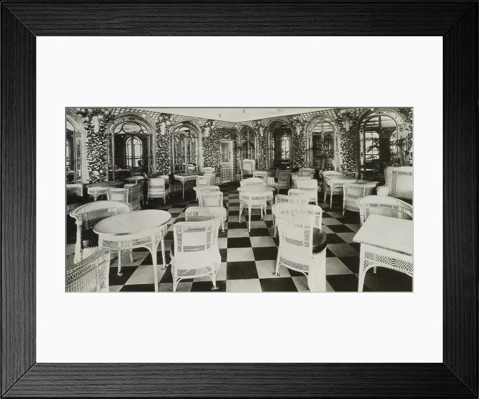 Framed Print : The Verandah Cafe of the Titanic