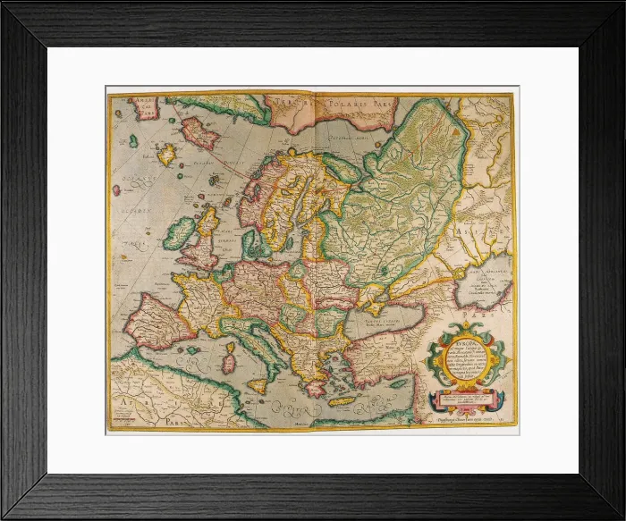 Framed Print : Gerardus Mercator, Map of Europe