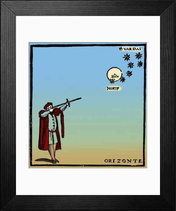 Framed Print : Pole Star Sight with Cross-staff, 1552 Framed Print : Pole Star Sight with Cross-staff, 1552