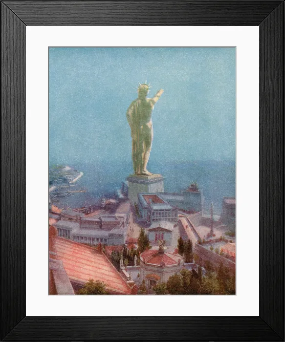 Framed Print : Wonders of the Ancient World, Colossus of Rhodes Framed Print : Wonders of the Ancient World, Colossus of Rhodes