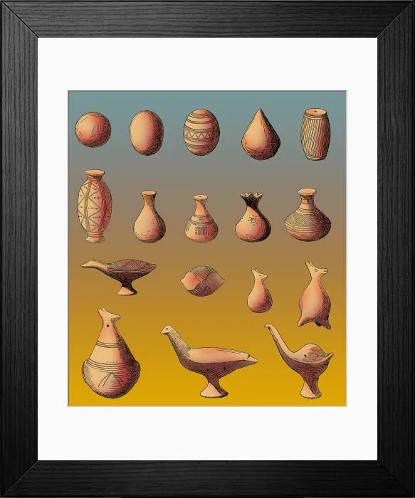 Framed Print : Prehistoric Clay Rattles, Bronze Age and Iron Age Framed Print : Prehistoric Clay Rattles, Bronze Age and Iron Age