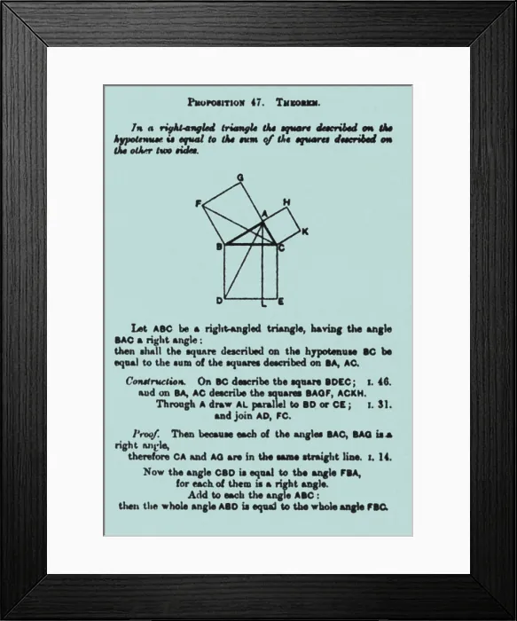 Framed Print : Pythagorean Theorem (in English)
