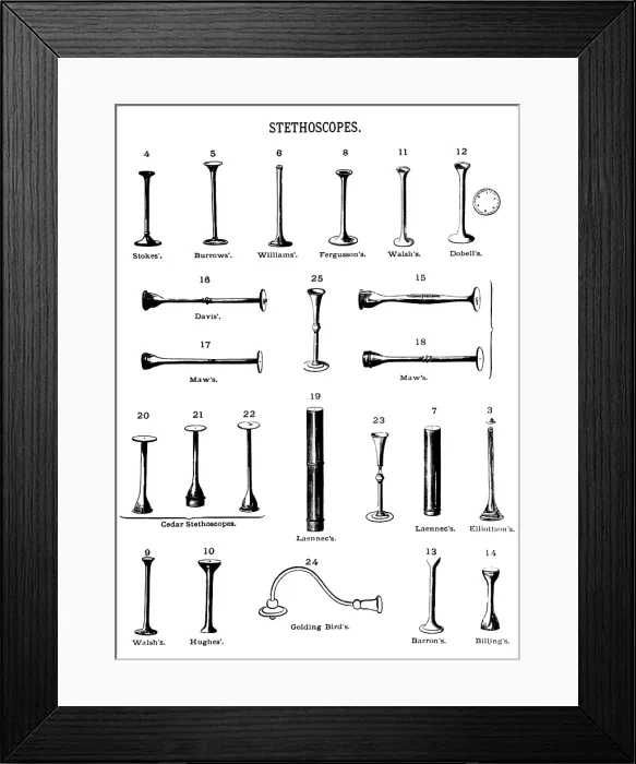 Framed Print : Stethoscopes, 1869 Framed Print : Stethoscopes, 1869