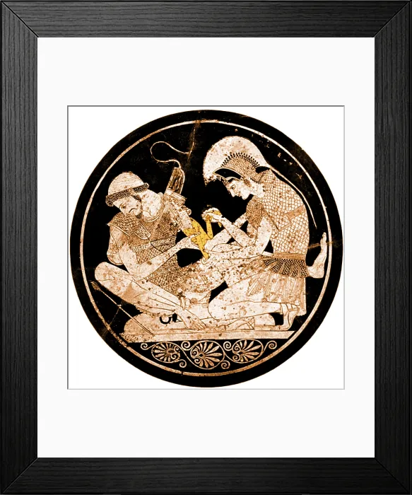 Framed Print : Trojan War, Achilles Tending Patroclus