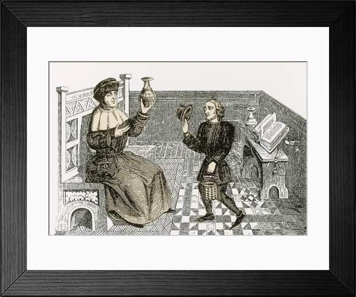 Framed Print : Medieval Uroscopy Framed Print : Medieval Uroscopy