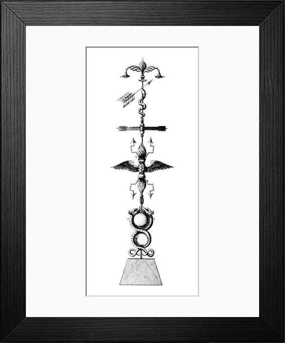 Framed Print : Benjamin Franklin Lightning Rod, 1752