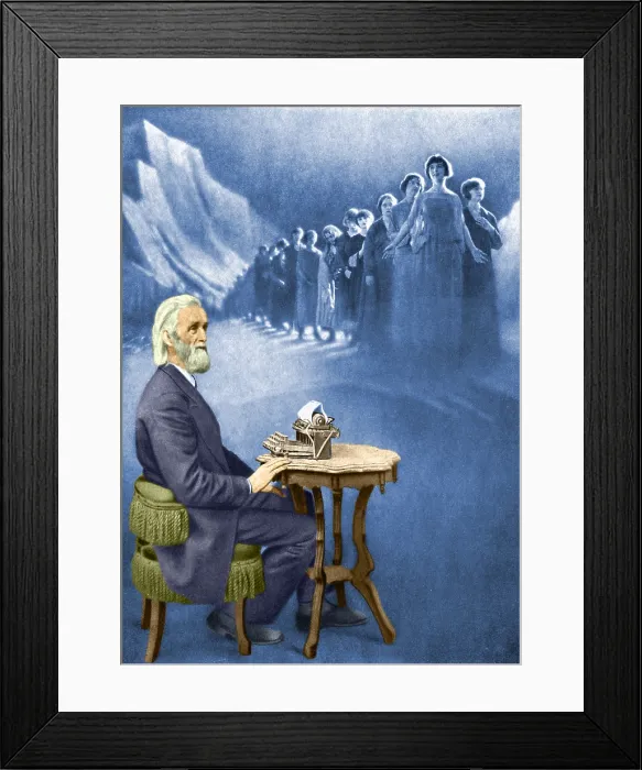 Framed Print : Christopher Sholes, American Inventor