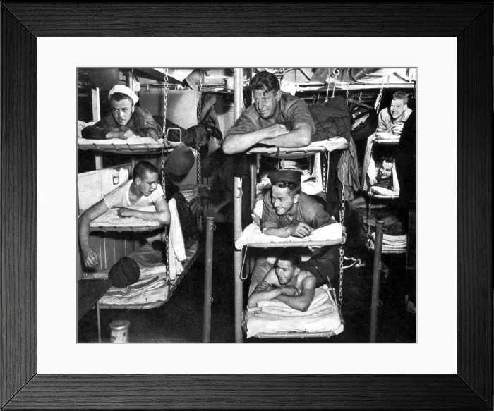 Framed Print : WWII, USN Sailors in Bunks, 1943 Framed Print : WWII, USN Sailors in Bunks, 1943