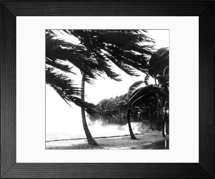 Framed Print : Hurricane Waves Strike Seawall