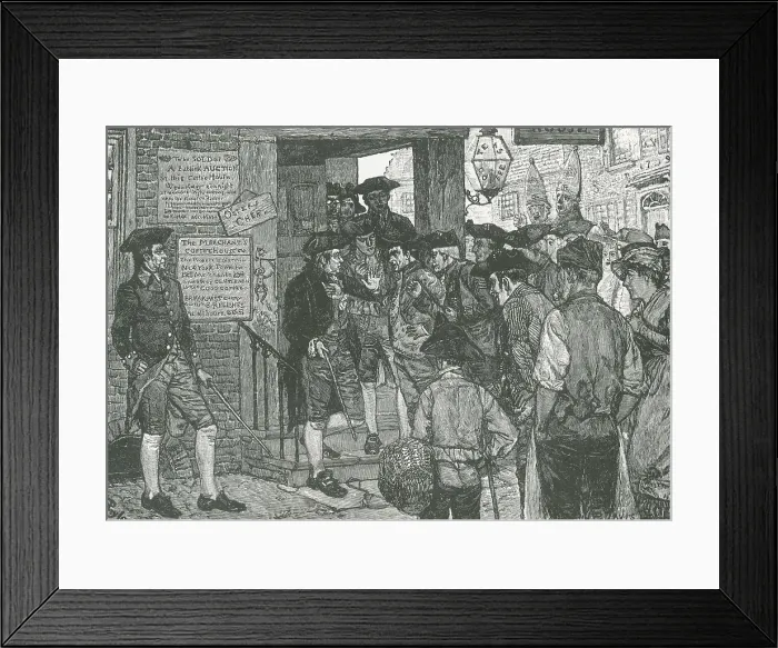 Framed Print : Mob Confronting Stamp Officer