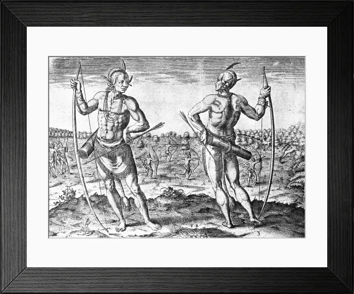 Framed Print : Weroan, Native American Indian, 16th century Framed Print : Weroan, Native American Indian, 16th century