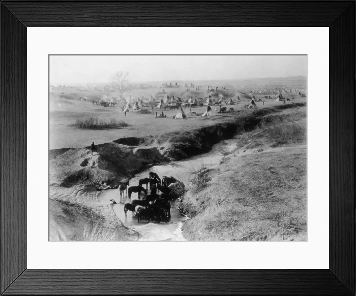 Framed Print : Native American Sioux Indian Encampment, 1891 Framed Print : Native American Sioux Indian Encampment, 1891