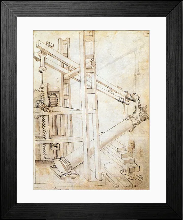 Framed Print : Di Giorgio Invention, Column Lifter Framed Print : Di Giorgio Invention, Column Lifter