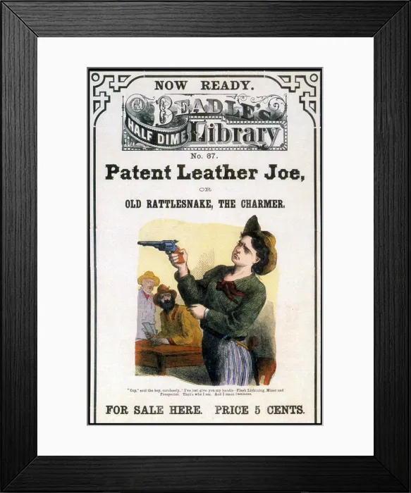 Framed Print : Beadle's Half Dime Library, 'Patent Leather Joe' Framed Print : Beadle's Half Dime Library, 'Patent Leather Joe'