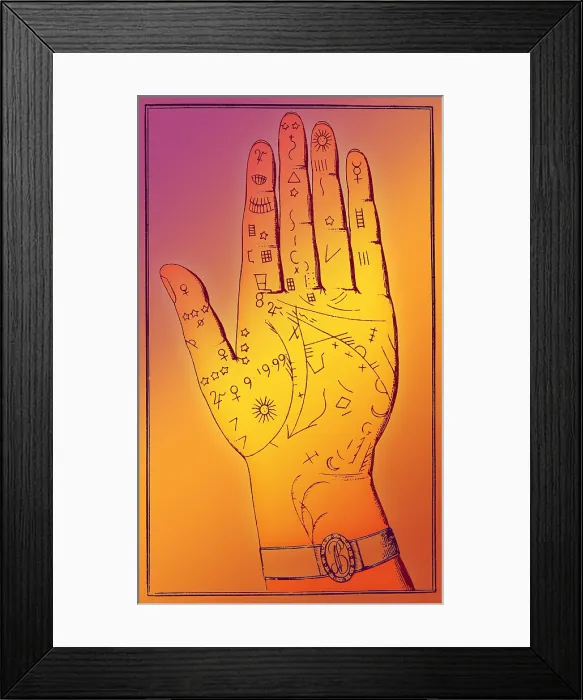 Framed Print : Palmistry, Napoleon's Palm Lines, 19th Century Framed Print : Palmistry, Napoleon's Palm Lines, 19th Century