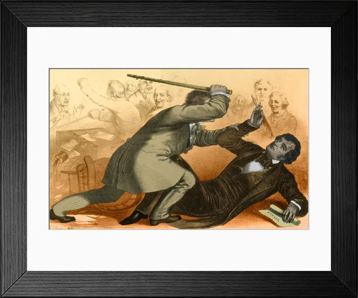 Framed Print : Charles Sumner Attacked by Andrew Butler Framed Print : Charles Sumner Attacked by Andrew Butler