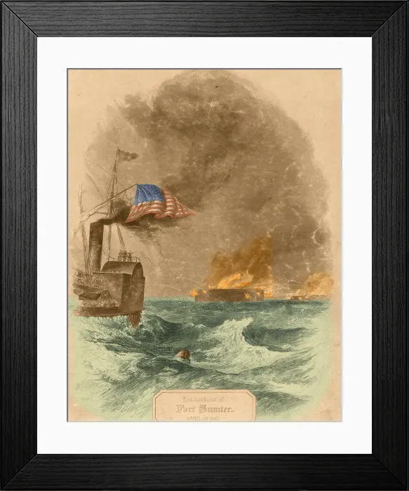 Framed Print : Bombardment of Fort Sumter, Charleston, 1861