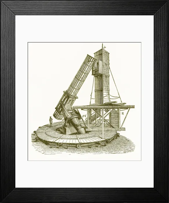Framed Print : William Lassell, 48-inch Telescope, 1855