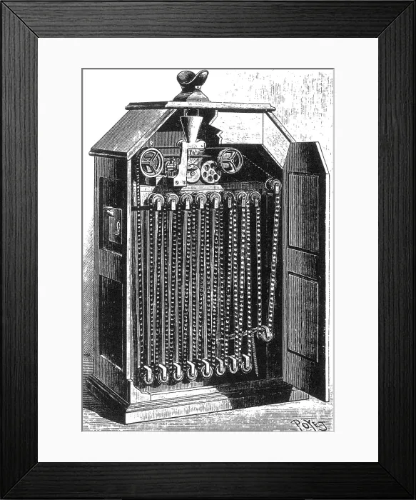 Framed Print : Thomas Edison, Kinetoscope, 1895