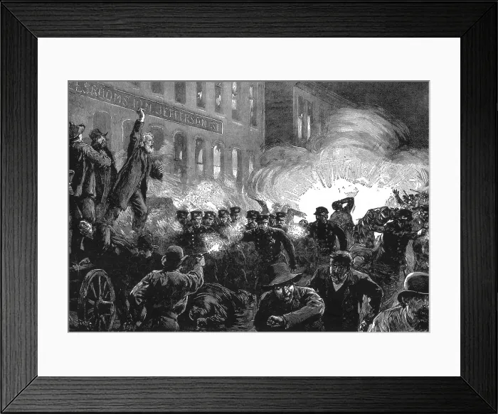 Framed Print : Haymarket Bombing, 1886 Framed Print : Haymarket Bombing, 1886