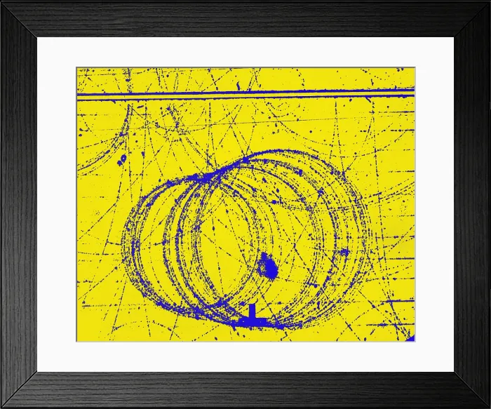 Framed Print : Cloud Chamber Event, Electron and Positron Framed Print : Cloud Chamber Event, Electron and Positron