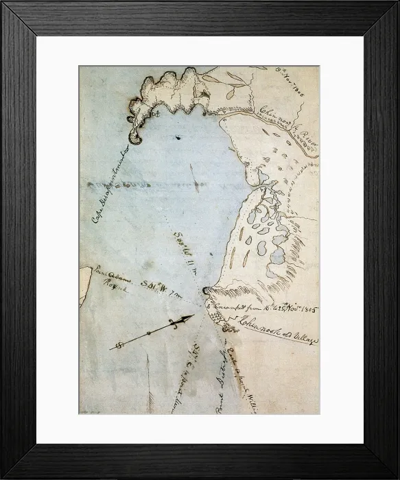 Framed Print : William Clark's Map of Gray's Bay, 1805 Framed Print : William Clark's Map of Gray's Bay, 1805